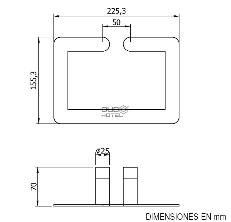 Toallero Inox Satinado Verona 
